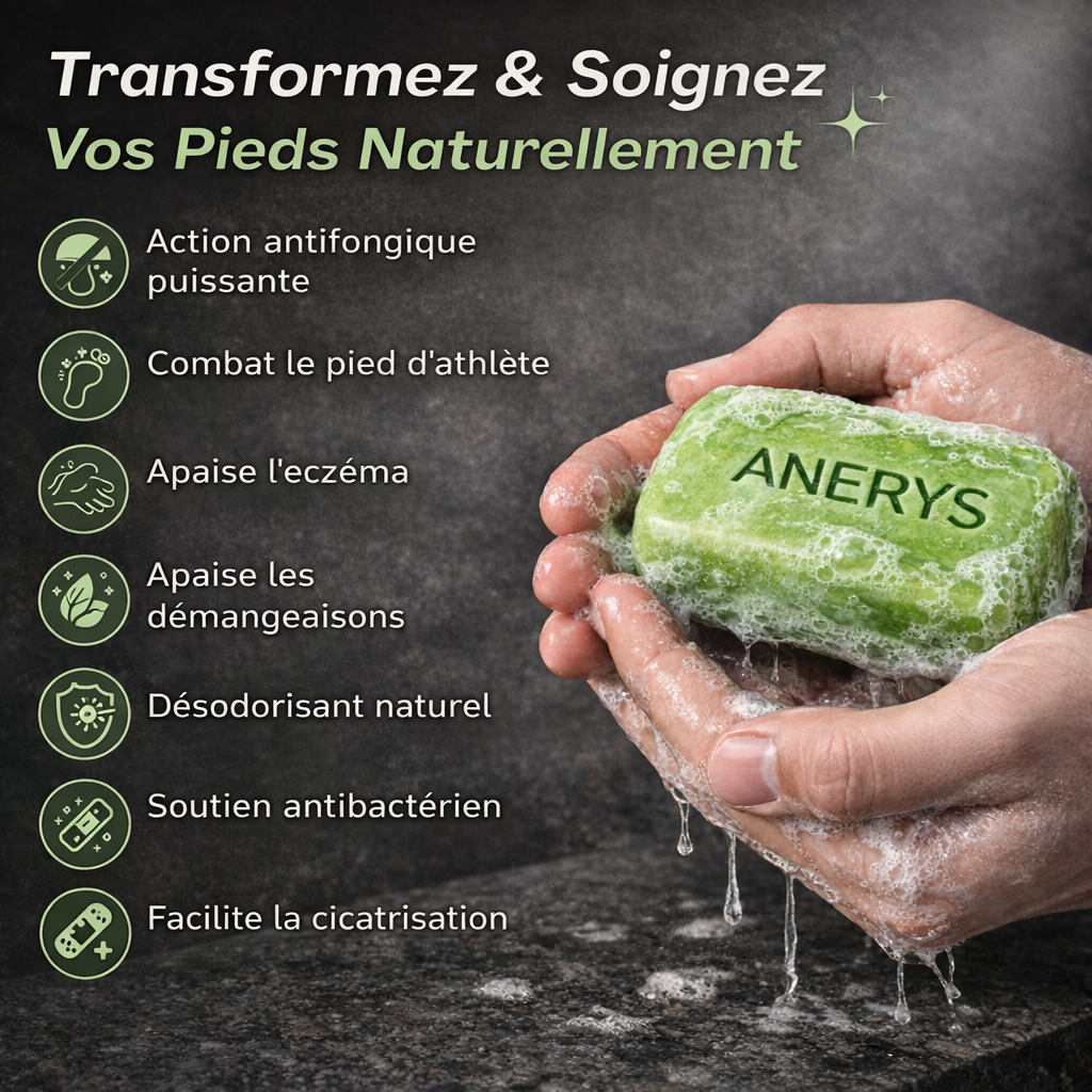 Anerys - Savon antifongique contre le pied d'athlète